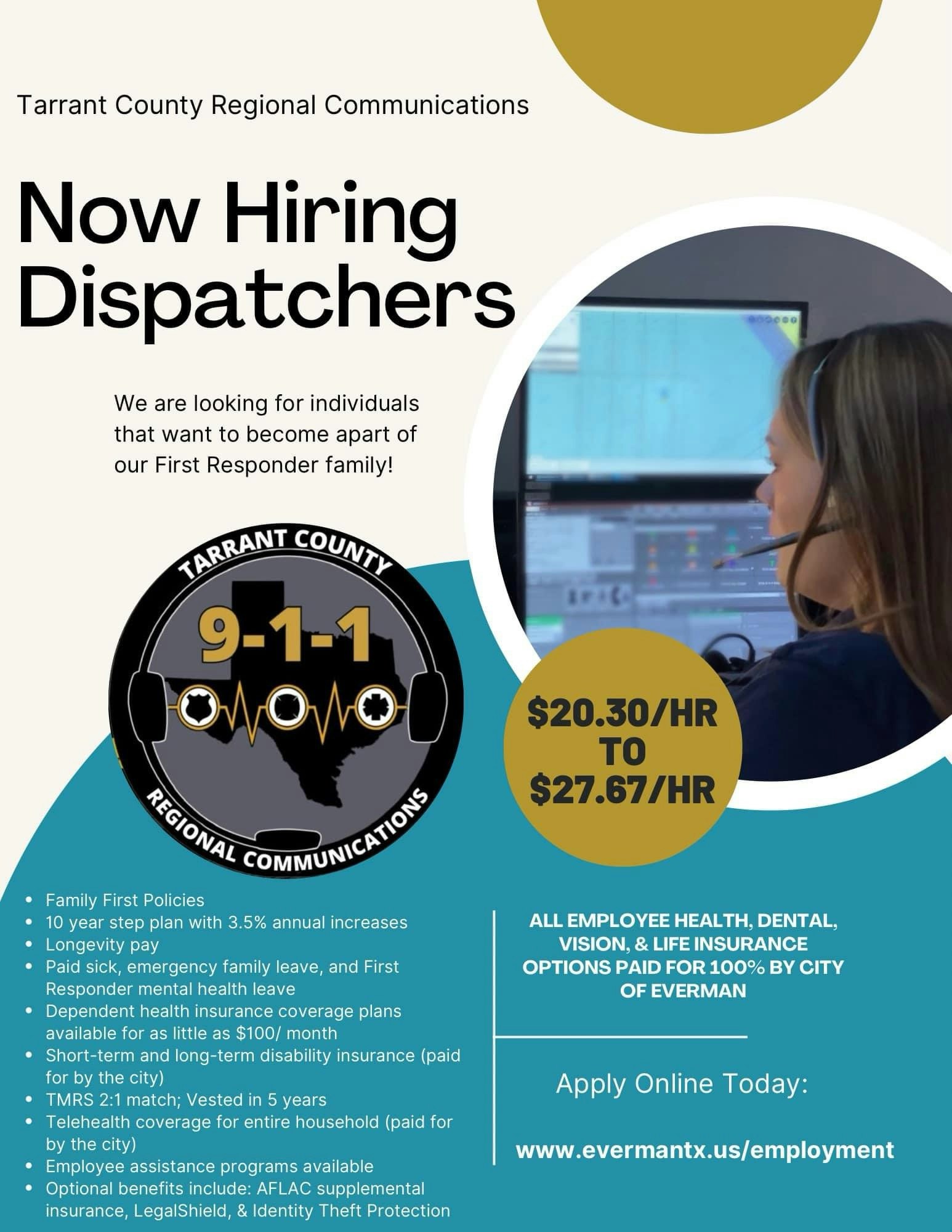 9-1-1 Dispatcher - Tarrant County Regional Communications - Tarrant